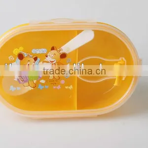 BPA Free Plastic 2 Compartment Lunch Box With Spoon thumbnail-3