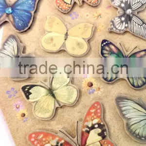 Butterfly Design Sticker With Glitter, Craft Decorative Shinny Glitter Sticker With Gems thumbnail-4