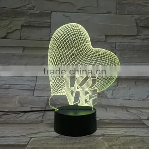New Wedding Party LED 3D Night Light 7-Color Table Lamp Xmas Gift thumbnail-2
