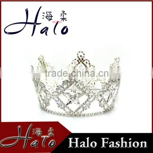 Fashion Rhinestone Silver Plating Wholeround Women Adult Tiaras Crown Pageant Accessories thumbnail-2