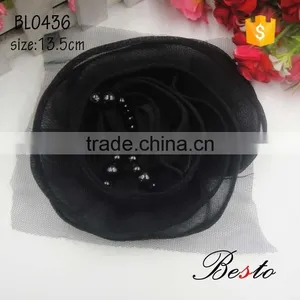 Fashionable Ladies Pearl Beaded Chiffon Appliques for Women Dresses thumbnail-1