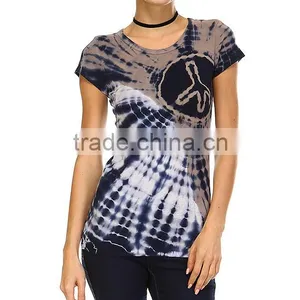 Gray & Black Tie-Dye Scoop Neck Tee thumbnail-1