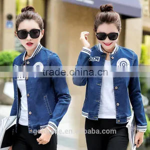 Wholesale Long Sleeves Jeans Women Denim Spring Jacket for Women thumbnail-1