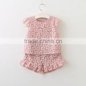 2017 Online Wholesale Baby Clothes Girls Lace Clothing Set for Summer thumbnail-2