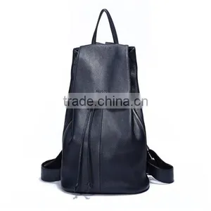 Wholesale Black Color Womens Genuine Leather Backpack thumbnail-1