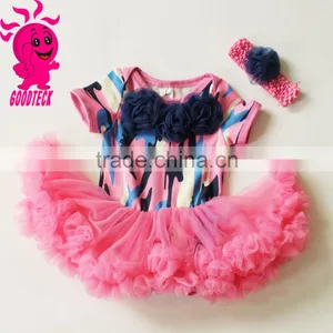 Wholesale Baby Girls Clothes Short Sleeve Camouflage Dress thumbnail-3