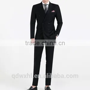 Fashion Navy Blue Stripe Double-Breasted Bespoke Suit Wholesale Mens Suit thumbnail-5