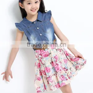 Zm35612a Wholesale Girl Clothing Manufacturer Summer Jeans Dress thumbnail-2