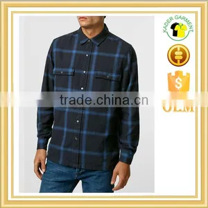 Wholesale Custom Long Sleeve Fashion Plaid Man Shirt thumbnail-1
