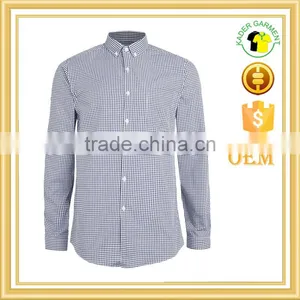 Navy Check Button Down Long Sleeve Smart Shirt thumbnail-1