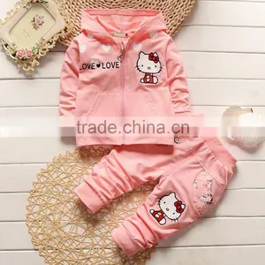Girls Fall With Cap Set New Female Baby Cotton Long Sleeved Casual Children's Clothing Two Sets thumbnail-1
