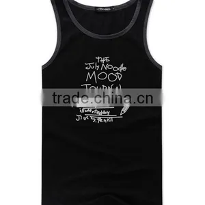 2017 New Fashion Design OEM Customized 3D Print Your Own Brand LogoSportswear 95%Cotton 5%Spandex Plain Gym Stringer Men Singlet thumbnail-4