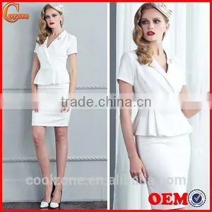 Women Summer Two Pieces Short Sleeve Blazer and Skirt Set Women Office Business Suit thumbnail-1