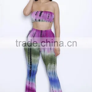 Walson New Summer Fashion Colorful Casual Bell-bottom Trousers Flared Pant Suit for Women thumbnail-4