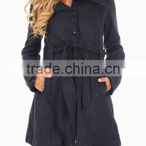 Maternity Clothes Manufacture Navy Blue Materity Coat thumbnail-1