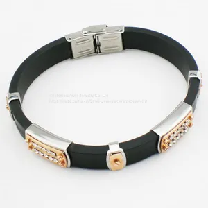 Full Magnet 316L Stainless Steel + Silicone + Energy Element Bracelets thumbnail-1