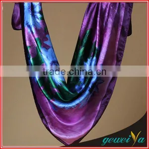 Soft Satin Black Flower Printed Arab Scarf thumbnail-4