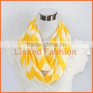 Yellow Chevron Scarf, Infinity Scarf, Bridesmaids Gift thumbnail-1