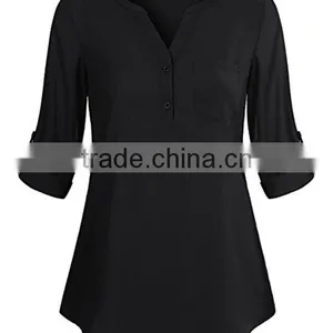 Brand Design Low Price Ladies Light Blue Blouses thumbnail-3