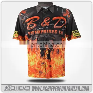 100% Polyester Racing Team Pit Crew Shirt,button Racing Shirt thumbnail-1