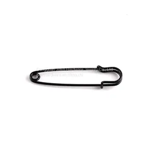 Black Painted Big Garment Brooch Safety Pin 3 Inch Length thumbnail-1