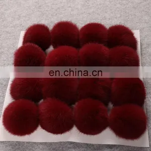 Custom Color Rabbit Fur Pompom Fashion Fur Accessory Rabbit Fur Ball thumbnail-5