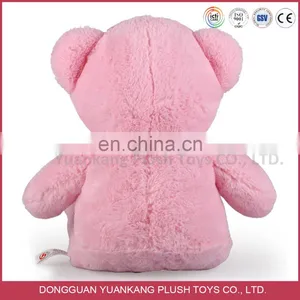 Cuddly Pink Stuffed Bear Soft Plush Teddy Toy With Knitted Bowtie thumbnail-4
