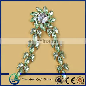 GREEN Color Acrylic Rhinestones Shoe Accessories Chain Crystal Jewelry Chain for Sanda thumbnail-1
