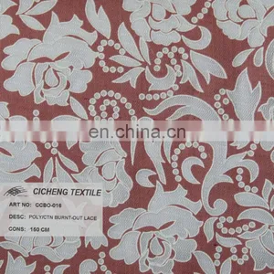 CC- BO-016 2014 New Style LANCE FABRIC Polyester and Cotton Burnout Lace Fabric for Girls thumbnail-1