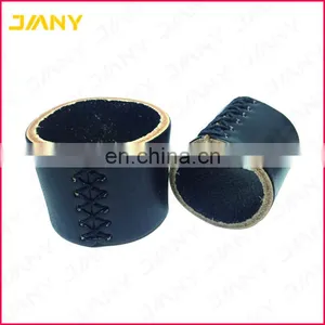 Custom Real Black Leather Ring Handlebar Grips For Bicycle thumbnail-1