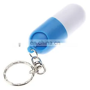 Portable Capsule Style Medicine Bottle Pill Box Keychain thumbnail-1