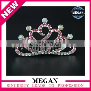 Crystal Rhinestone Diamante Bridal Crown Hair Comb Tuck Comb for Child's Party thumbnail-1