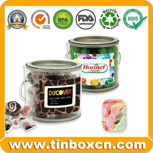 Customized Transparent PVC Metal Bucket Tin For Sweets Cookies Food Packaging thumbnail-5