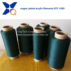 Copper Plated CuS Acrylic Conductive Filaments 150D/60F or 150D/80F Yarn for Anti Bacteria Socks/beddings-XT11322 thumbnail-1