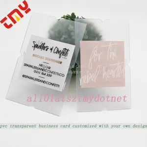 Customized Transparent Plastic Die Cut Business Card,Pvc Transparent Rose Gold Foil Printing Business Cards thumbnail-1