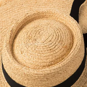 2019 New Style Spring Summer Beach Floppy Raffia Straw Hat For Women thumbnail-3