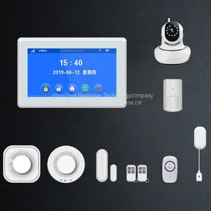 Smoke Anti Fire System SMS 110DB Siren Alert WIFI GSM Alarm System House Alarm System thumbnail-1