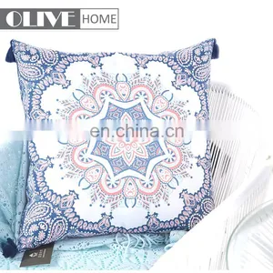 Unique Style Printed Waterproof Replacement Cushion Covers Outdoor Furniture With Tassels thumbnail-7