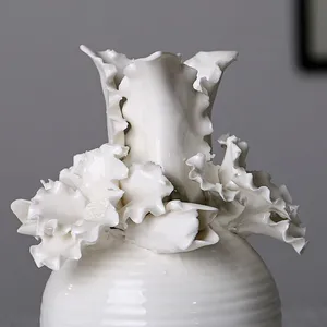 Office Hotel Shopping Mall European Style Cerative Large White Ceramic Flower Vase Decor thumbnail-5