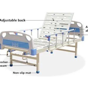 Hospital Furniture Manufacturers 2 Functions Two Cranks Manual Hospital Bed thumbnail-1