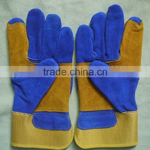 Reinforcement Palm Leather Working Gloves, Industrial and Mechanic Gloves With CE Standard thumbnail-1