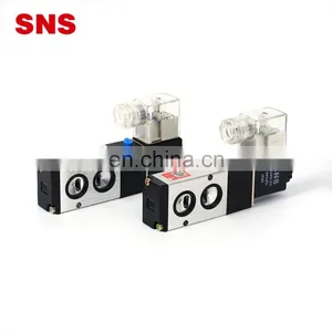 SNS 4M420-15 Series Single and Double Head Electric Coil DC Pneumatic Aluminum Alloy Solenoid Valve thumbnail-1