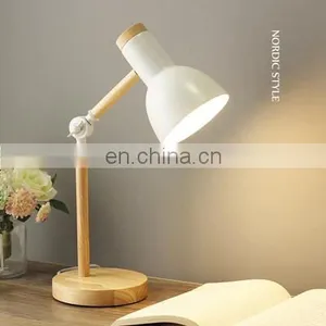 Nordic Colorful Wooden LED Table Lamp Study Bedroom Children Indoor Reading Wood LED Desk Lights thumbnail-1