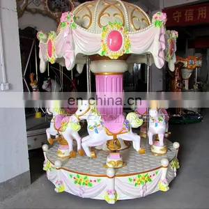 Outdoor 6 Seats Amusement Park Mini Fairground Horses Rides Small Carousel Horses Rides for Sale thumbnail-5