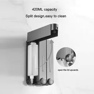 Manual Liquid Shampoo Soap Dispenser Hotel Bathroom Hand Soap Dispenser Wall Mounted Stainless Steel Soap Dispenser thumbnail-5