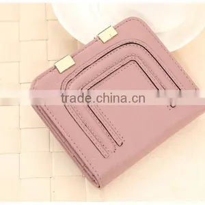 2016 New Stylish Leather Small Wallet Female Buckle Purse thumbnail-2