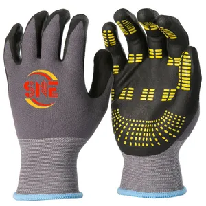 Snellsafety Nitrile Dots Patterned Palm Foam Nitrile Coated Dotted Safety Work Gloves thumbnail-2