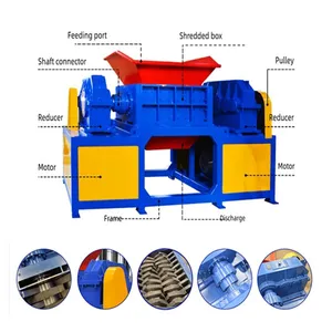 Reliable Double Shaft Shredder With Free Spare Parts for First Year thumbnail-1