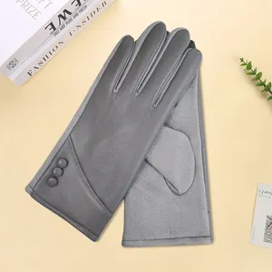 Small MOQ Winter Outdoor Leather Fur Gloves for Men Women thumbnail-3