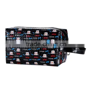 Fashion Mustache Glasses PU Printed Makeup Bag Black Popular Large Capacity Cosmetic Bags thumbnail-1